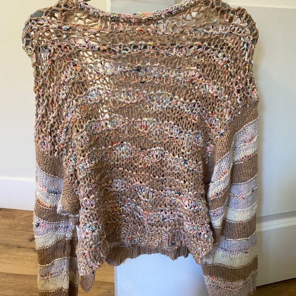 Free People Cropped Sweater in Sand - NWT Size Small - Picture 2 of 3
